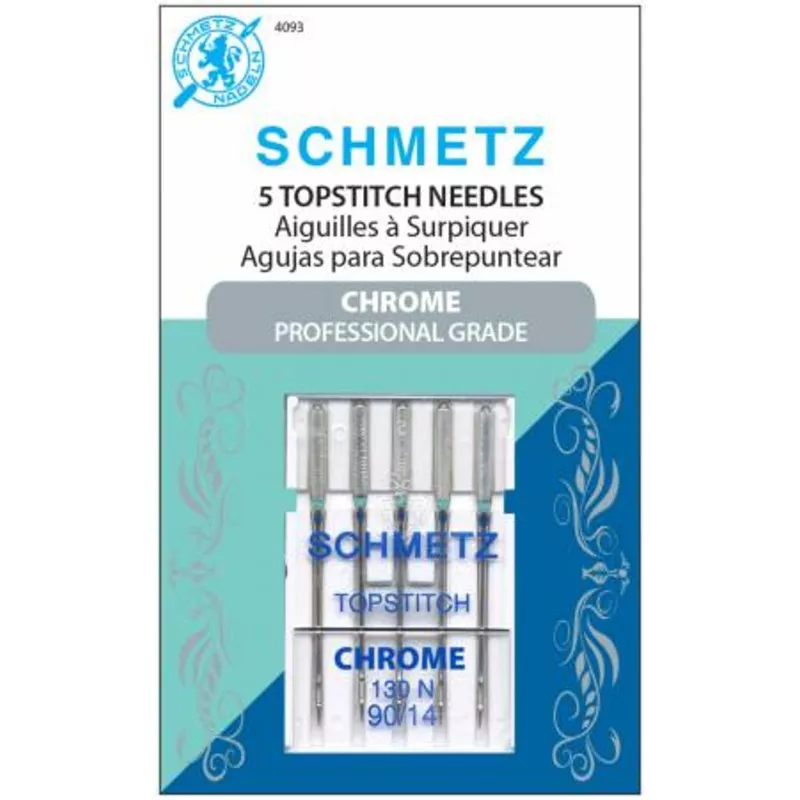Chrome Topstitch Schmetz Needle 5 ct, Size 90/14