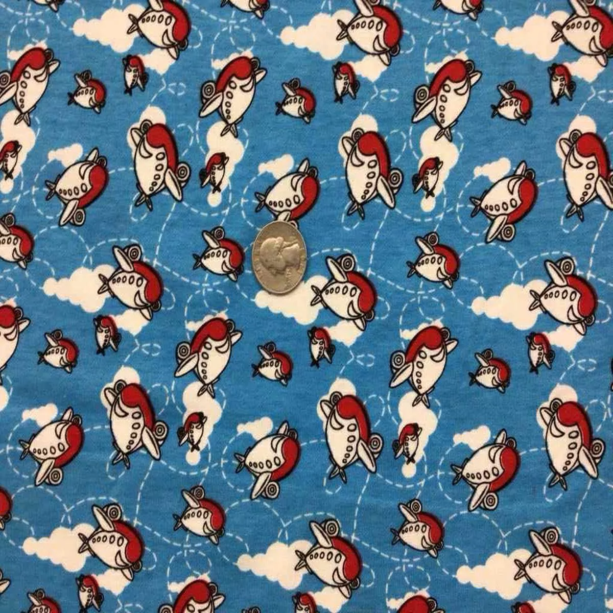 Chubby Airplanes Cotton JerseyF…