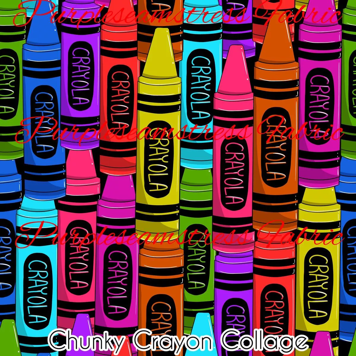 Chunky Crayon CollageFabric