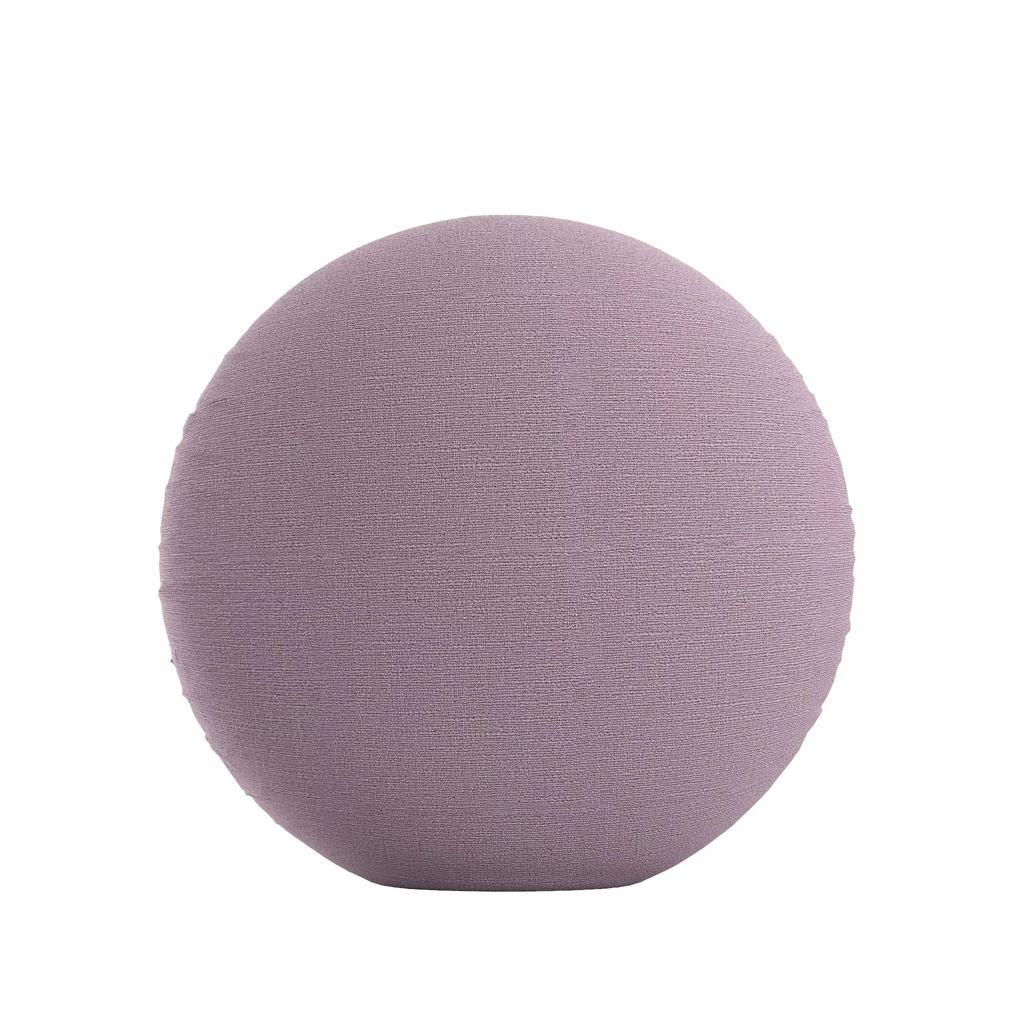 Circular Throw Pillow in Slubby Linen – Plum