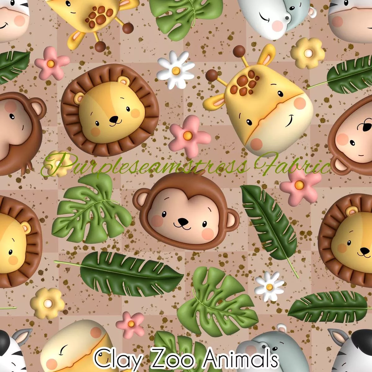 Clay Zoo AnimalsFabric