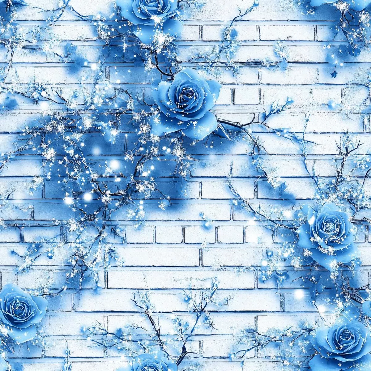 Climbing Blue RosesFabric