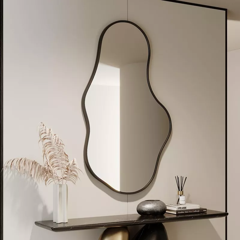 Cloud-Shaped Irregular Wall Mirror with Aluminum Alloy Frame