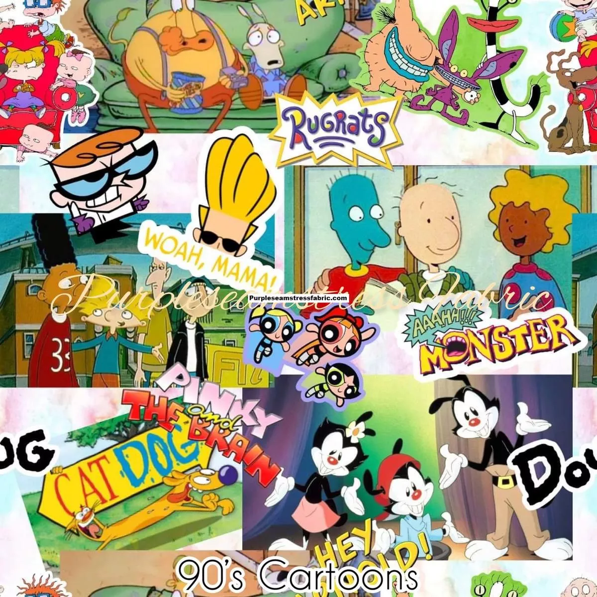 Collage 90s CartoonsFabric