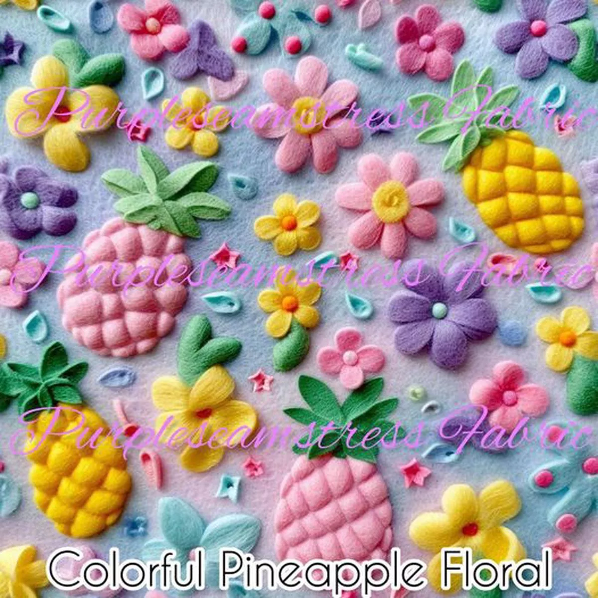 Colorful Pineapple FloralFabric