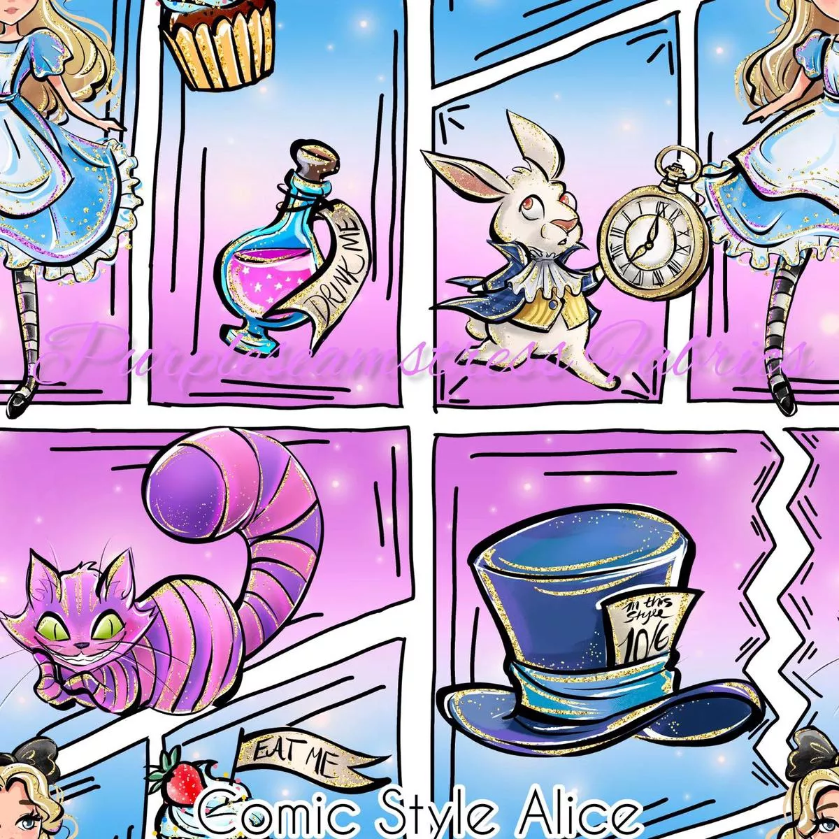 Comic Style AliceFabric