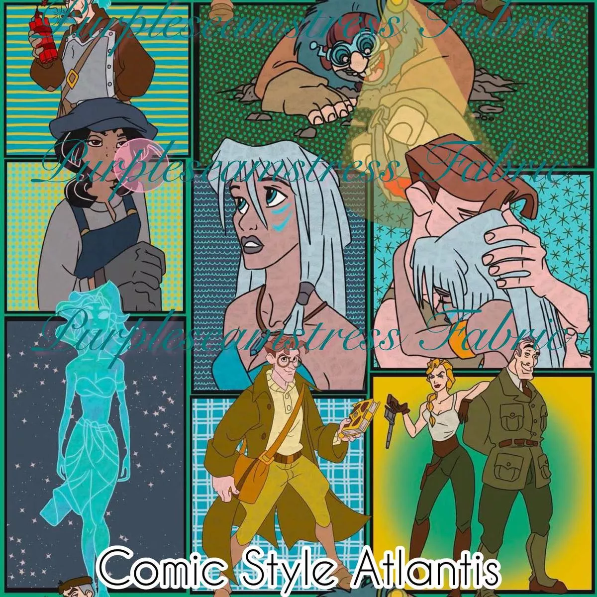 Comic Style AtlantisFabric