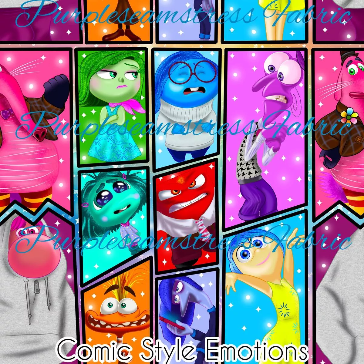 Comic Style EmotionsFabric