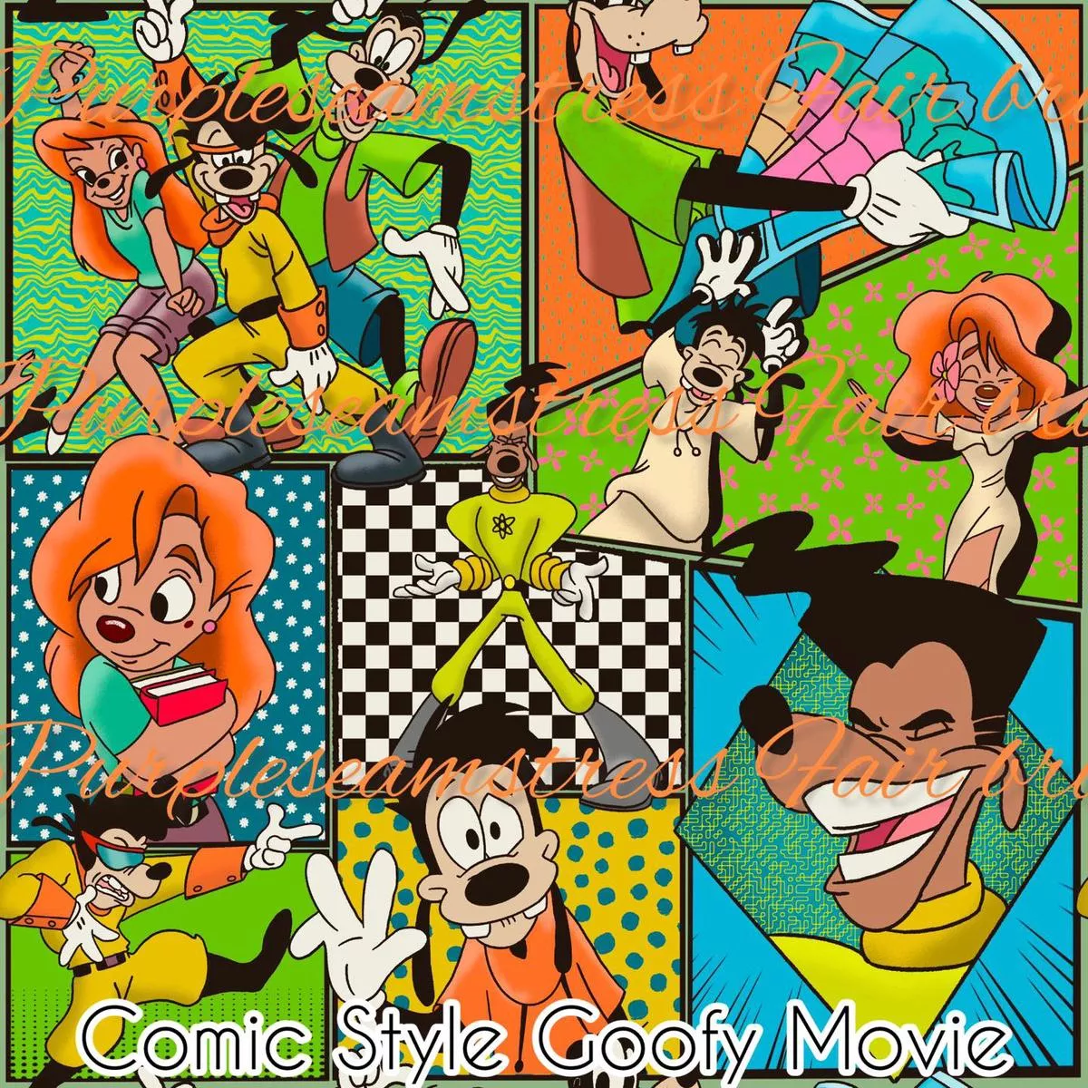 Comic Style Goofy MovieFabric
