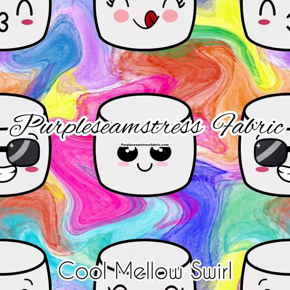 Cool Marshmallow SwirlFabric