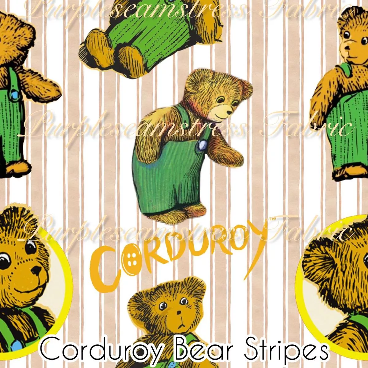 Corduroy Bear StripesFabric