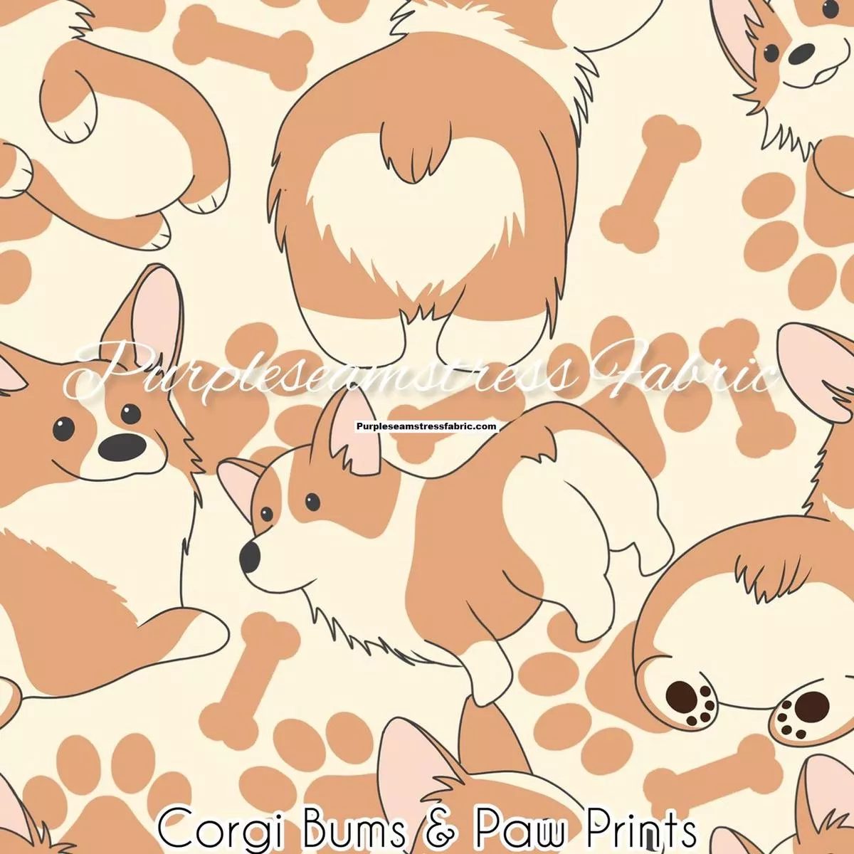 Corgi Bums & Paw PrintsFab…