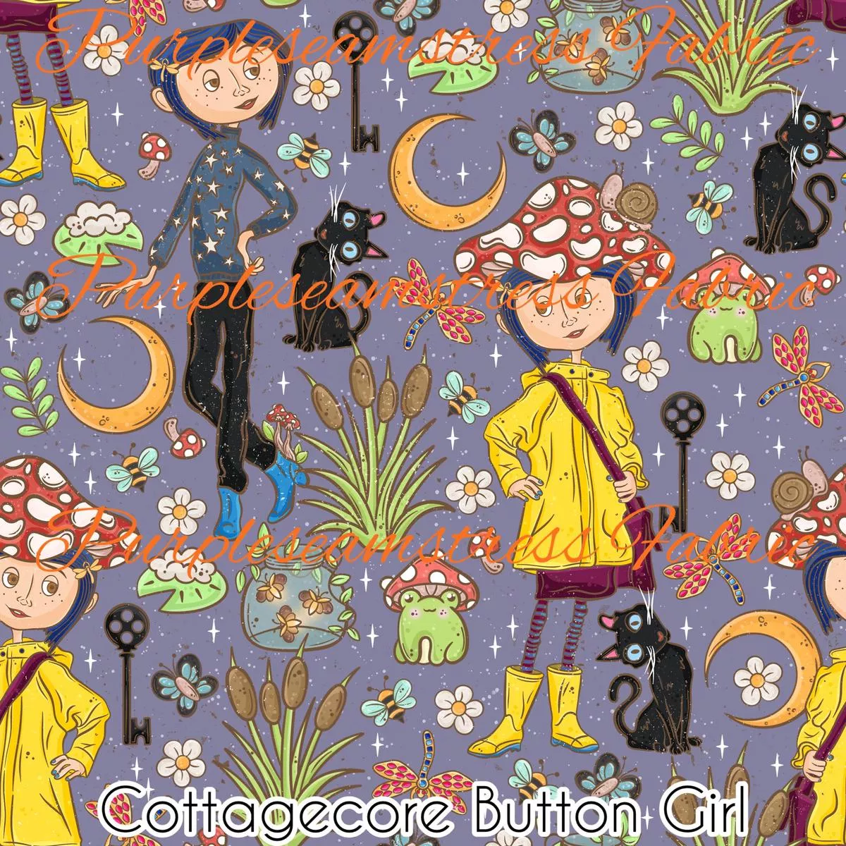 Cottagecore Button GirlFabric