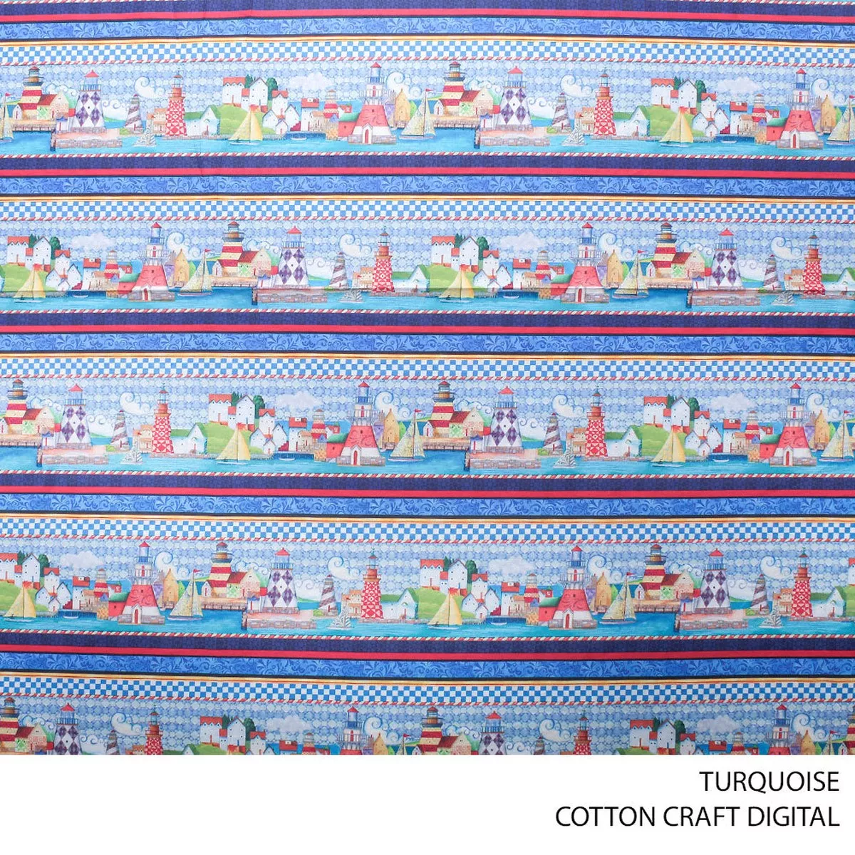 COTTON CRAFT DIGITAL FABRIC TURQUOISE ROLL ROLL 001