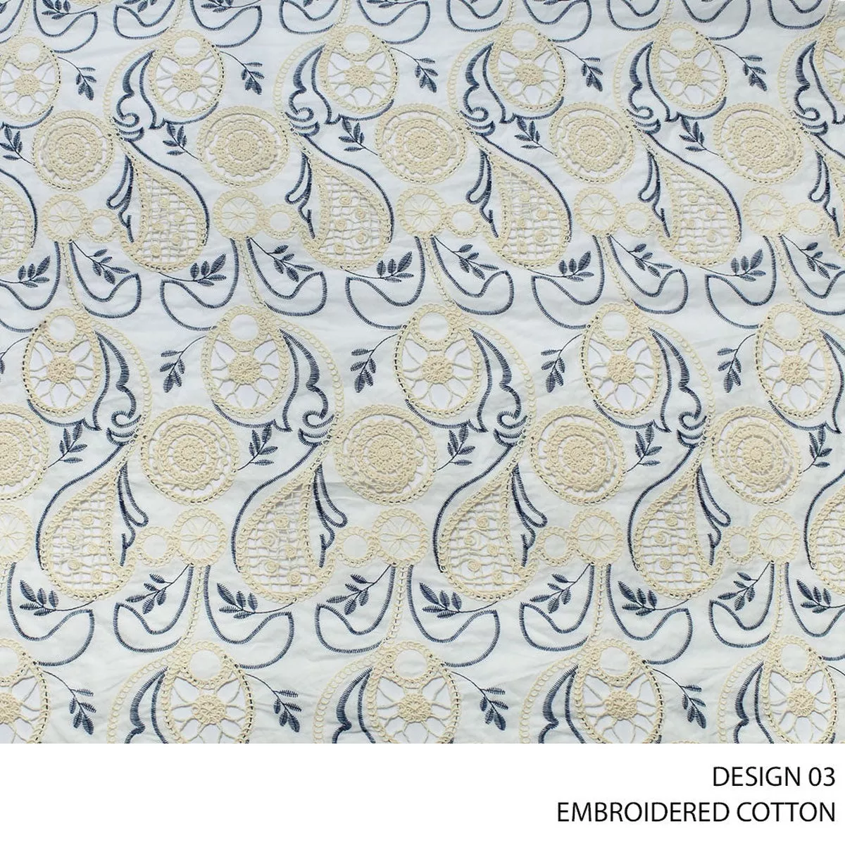 COTTON EMBROIDERY FABRIC 140CM WHITE ROLL ROLL 001