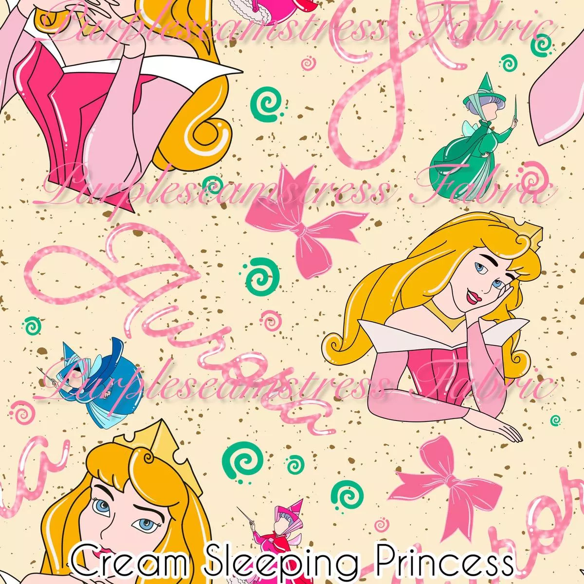 Cream Sleeping PrincessFabric