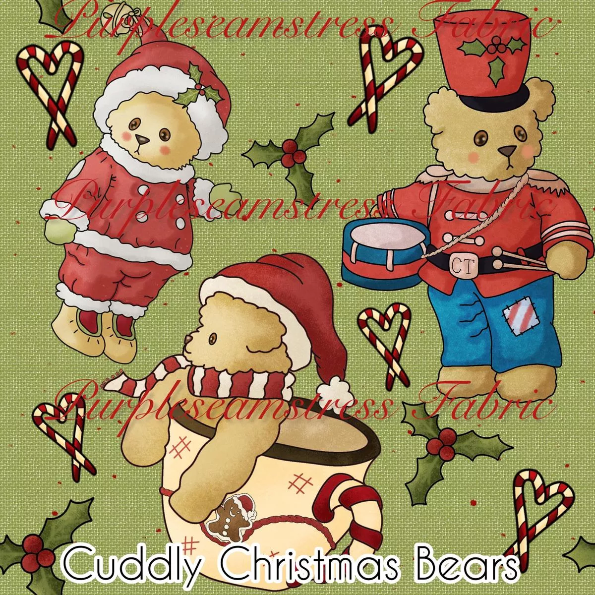 Cuddly Christmas BearsFabric