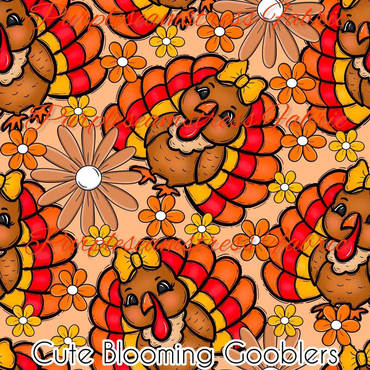 Cute Blooming GobblersFabric