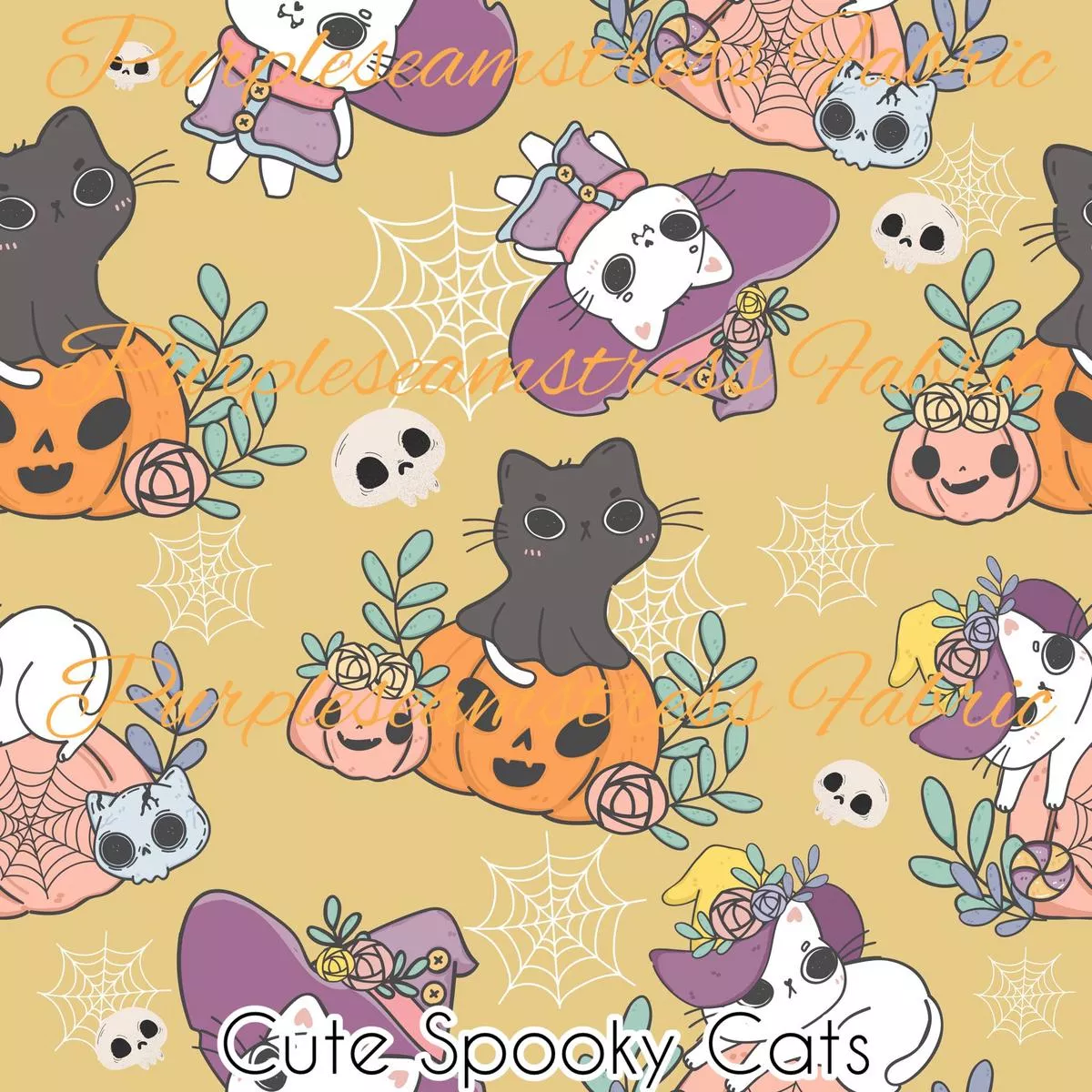 Cute Spooky CatsFabric