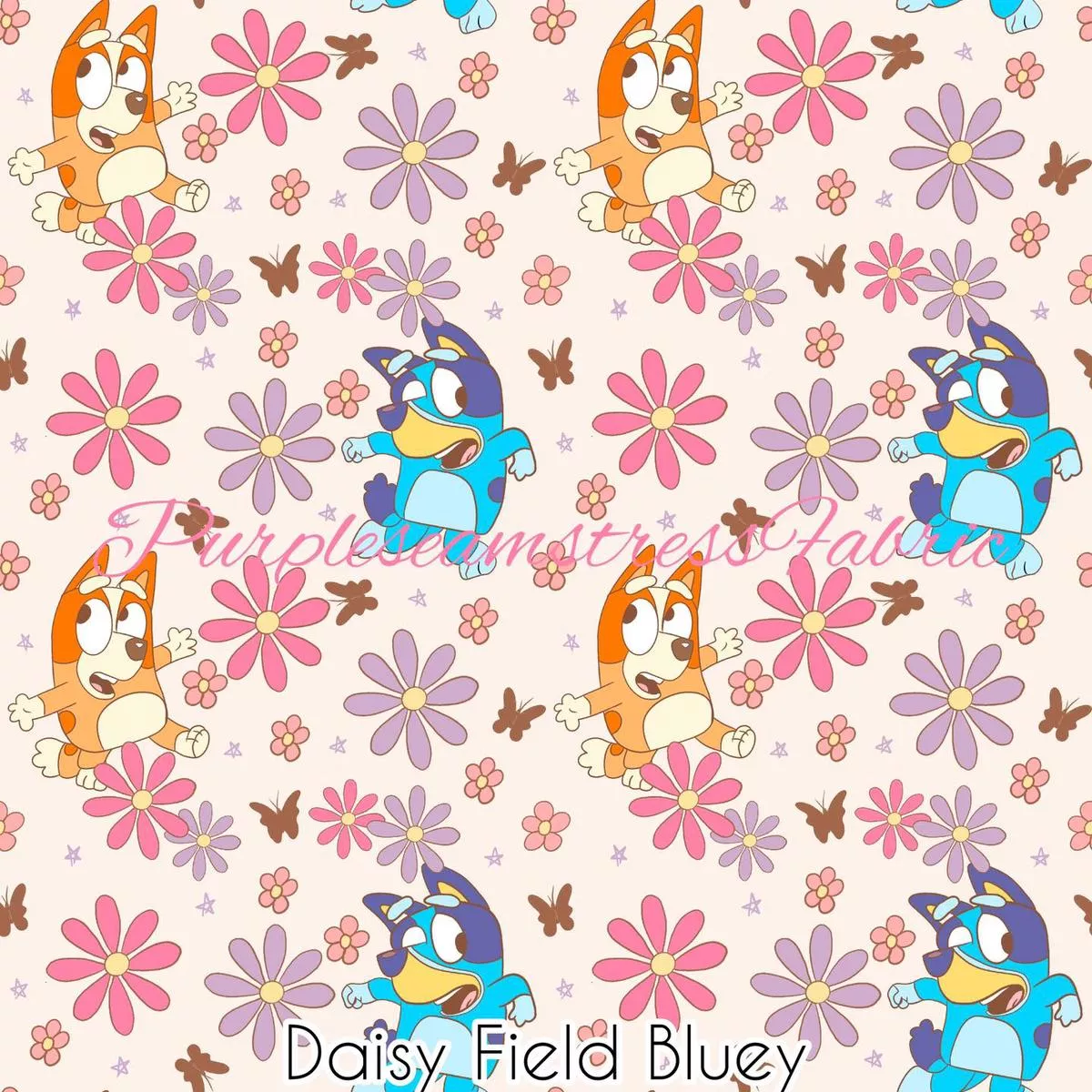 Daisy Field BlueyFabric