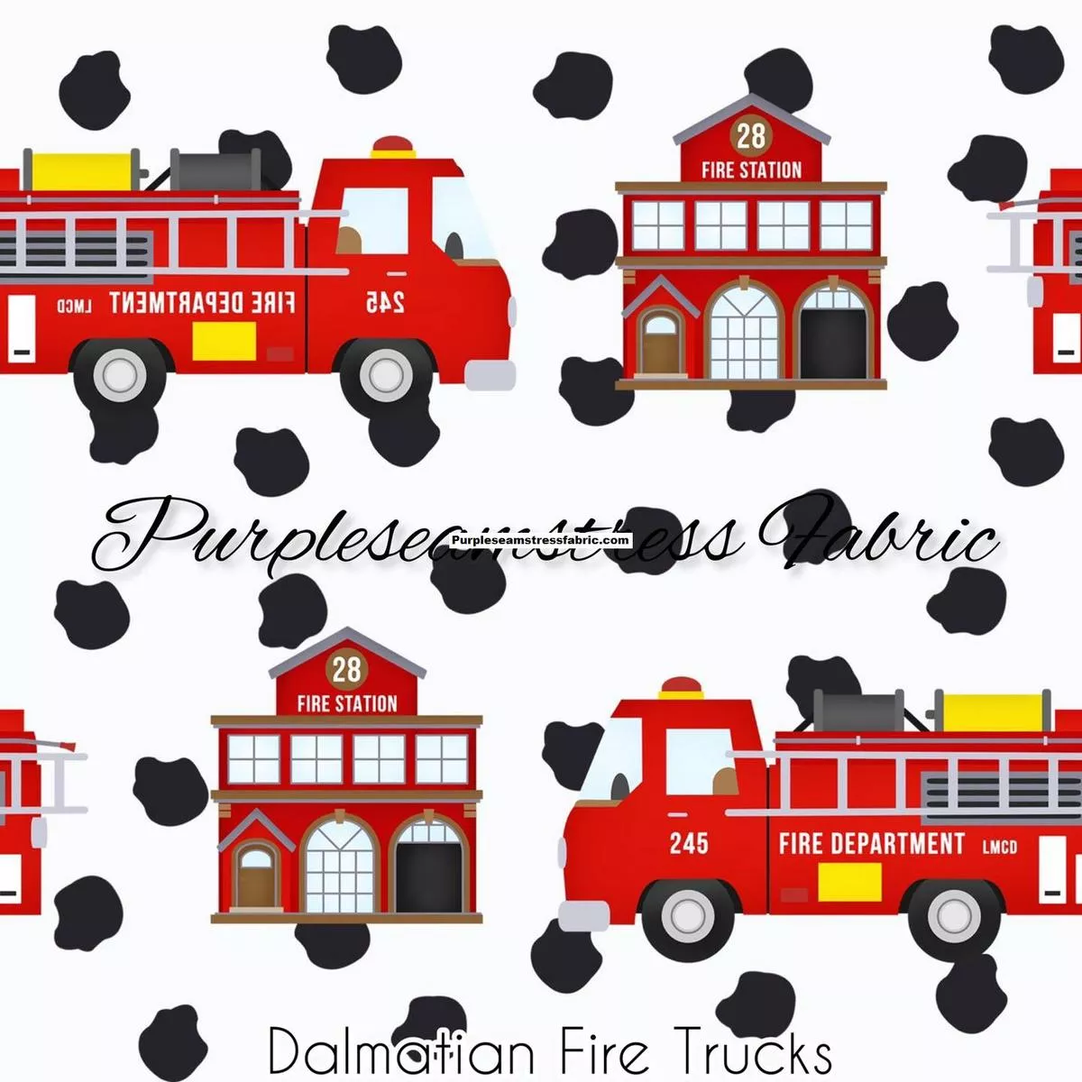 Dalmatian FiretrucksFabric