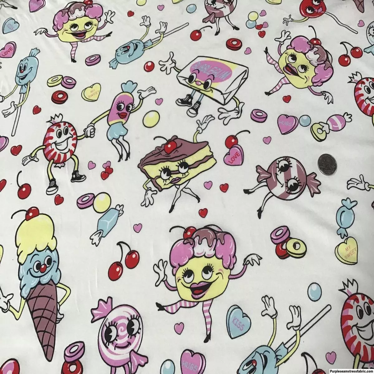 Dancing Sweets/Candy/Cake Valentines DayFabric