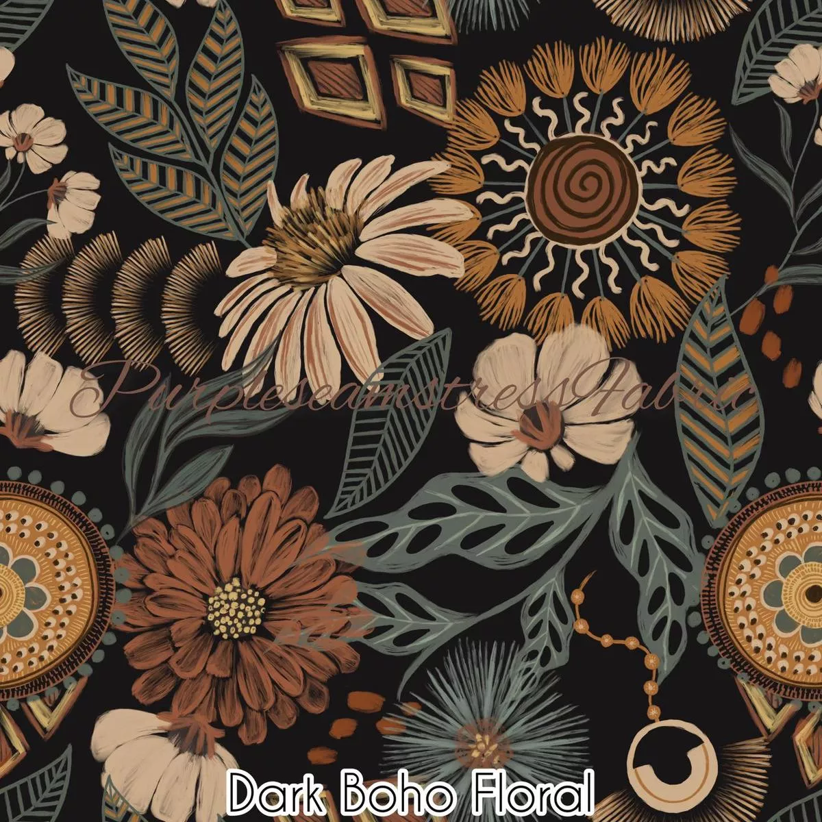 Dark Boho FloralFabric