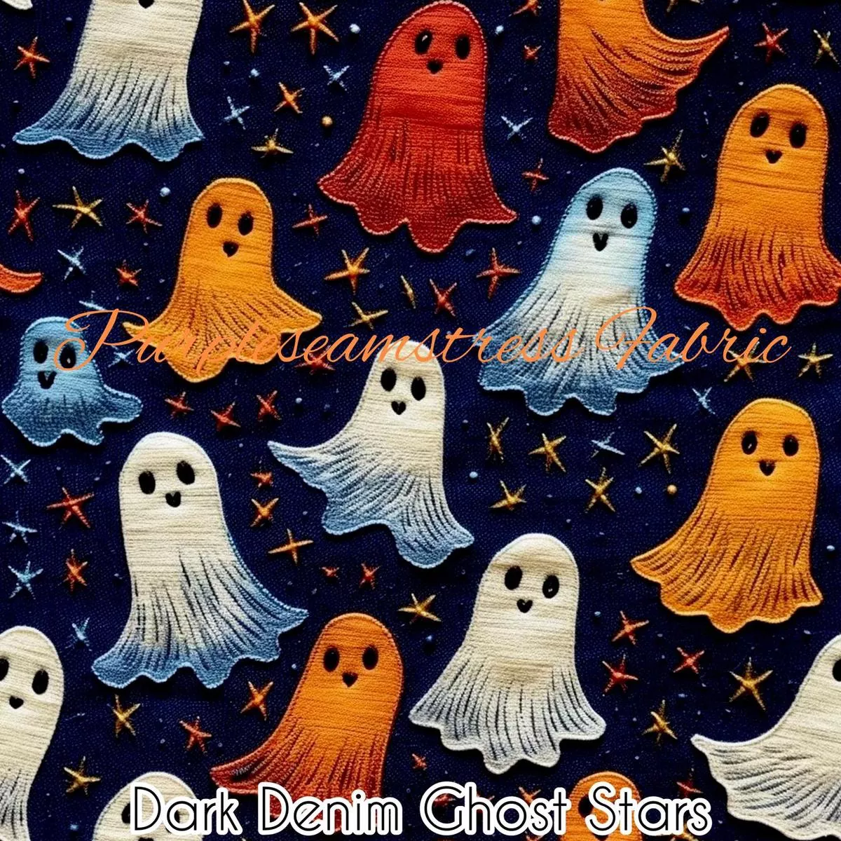 Dark Denim Ghost StarsFabric