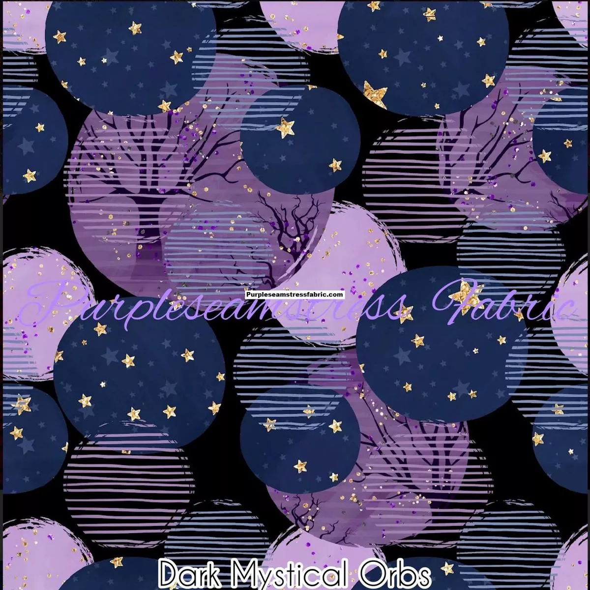 Dark Mystical OrbsFabric