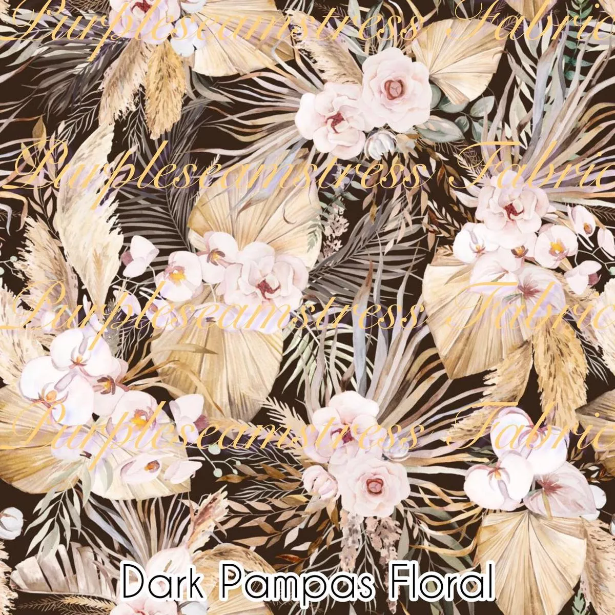 Dark Pampas FloralFabric