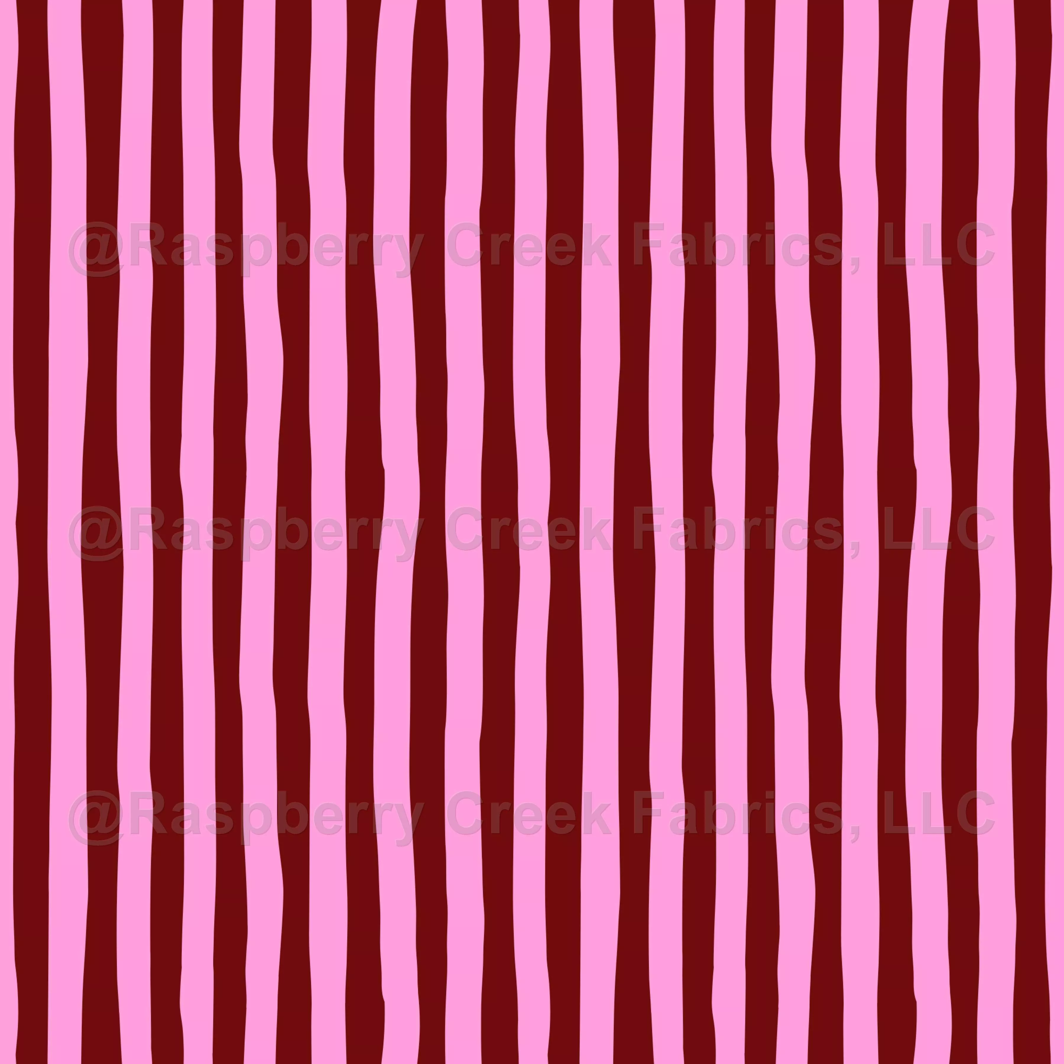 Dark Red & Light Pink Wonky Stripes