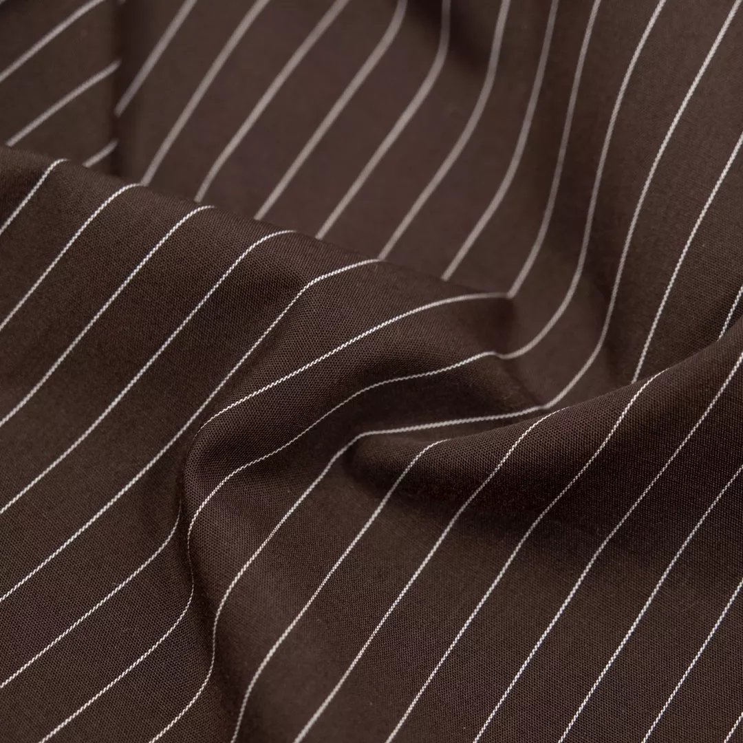 Deadstock Pinstripe Cotton Shirting – Java