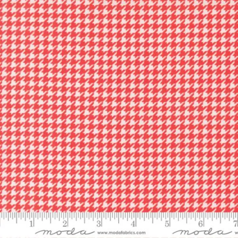 “Delightfully Yours”-Check Checks and Plaids Houndstooth Geranium by Sherri & Chelsi for Moda