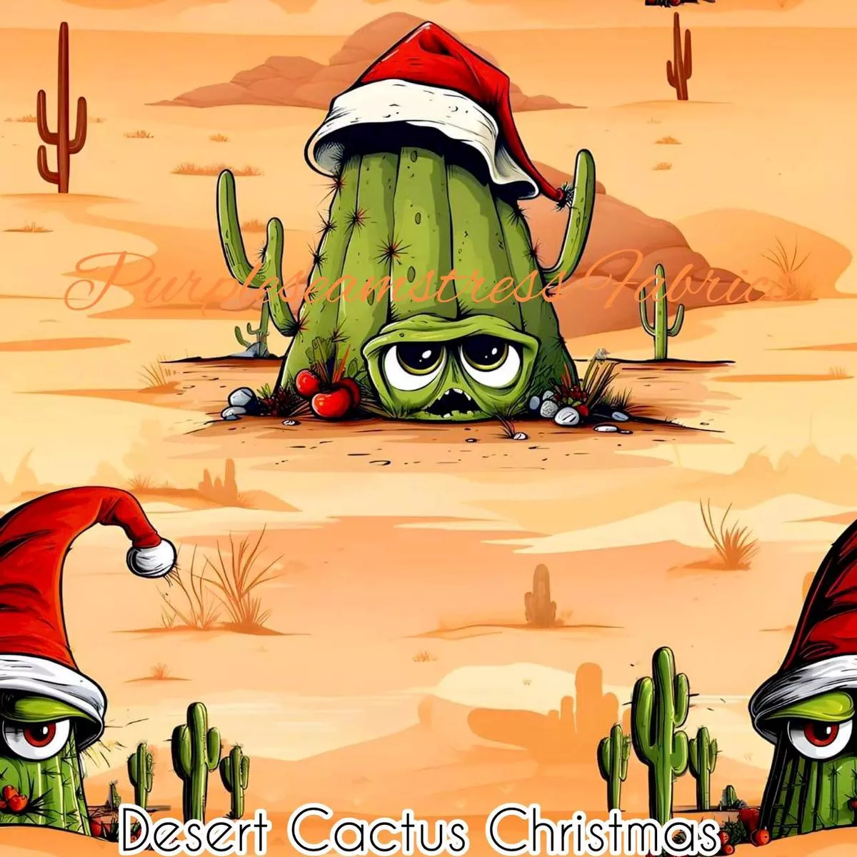 Desert Cactus ChristmasFabric