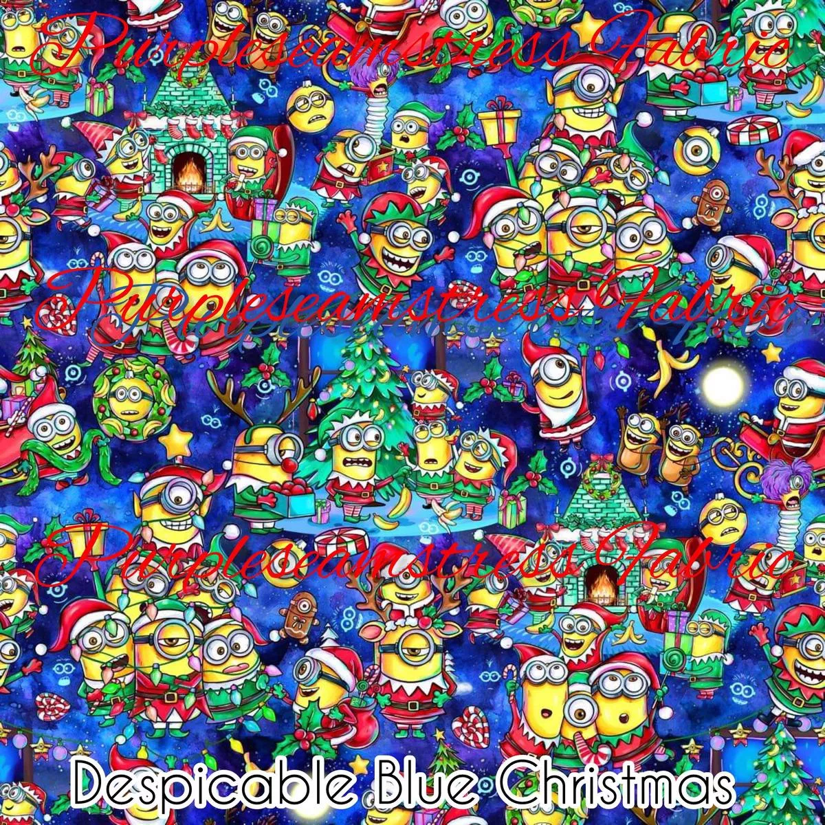 Despicable Blue ChristmasFabric
