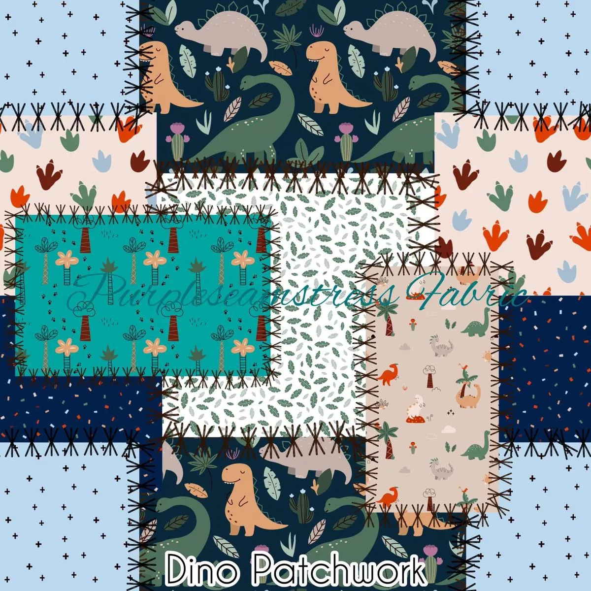 Dino PatchworkFabric