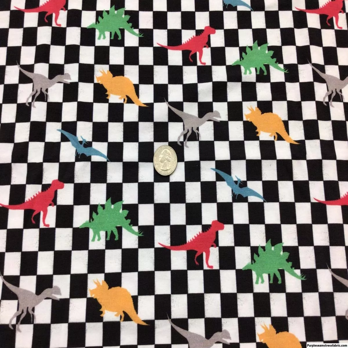 Dinosaurs on ChecksFabric