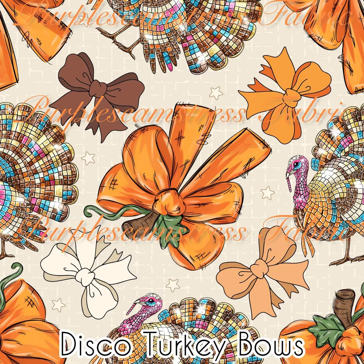 Disco Turkey BowsFabric
