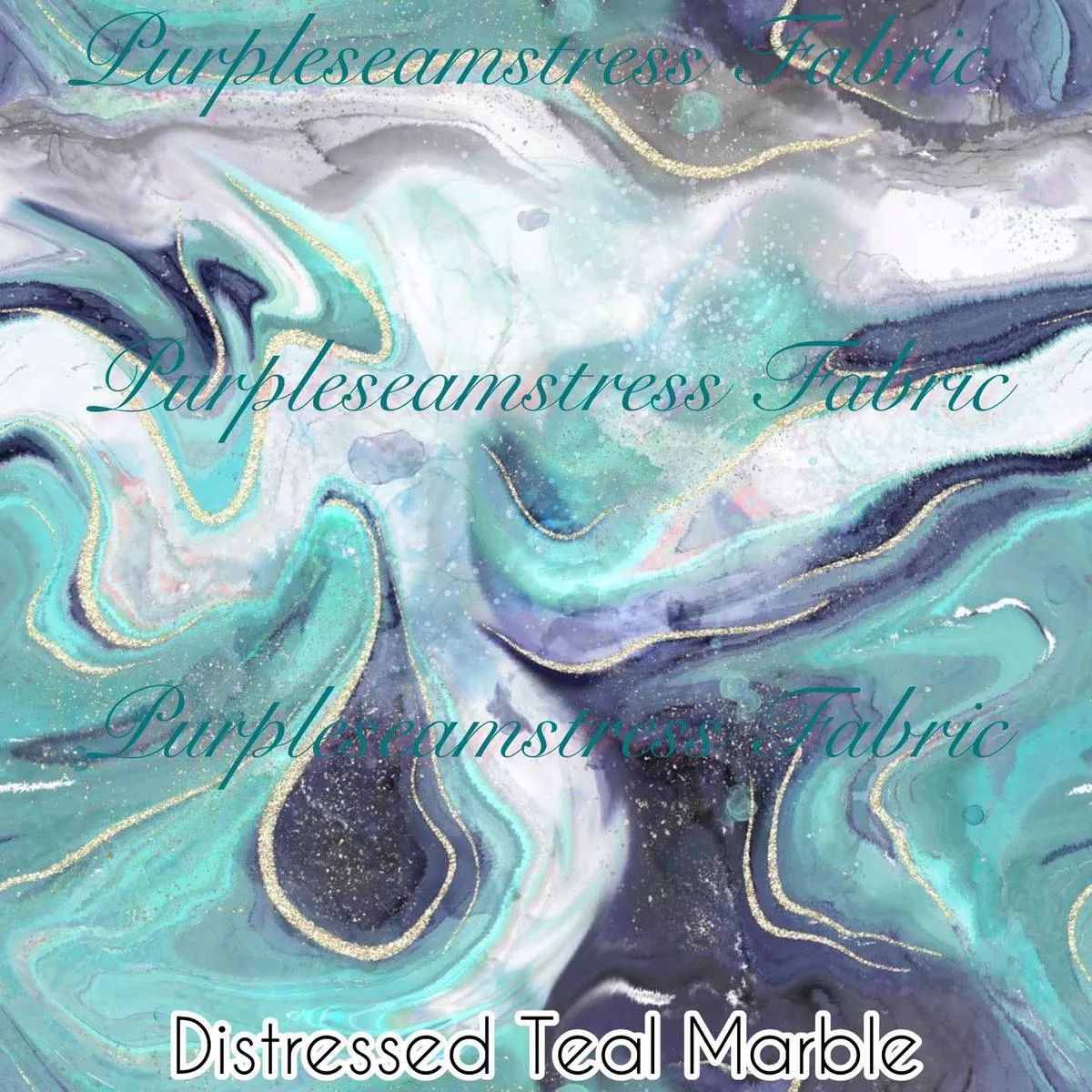 Distressed Teal MarbleFabric