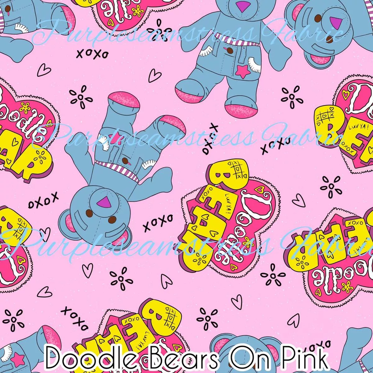 Doodle Bears on PinkFabric