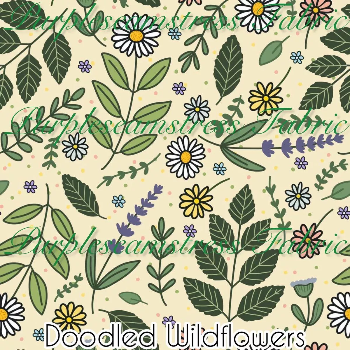 Doodled Wild FlowersFabric