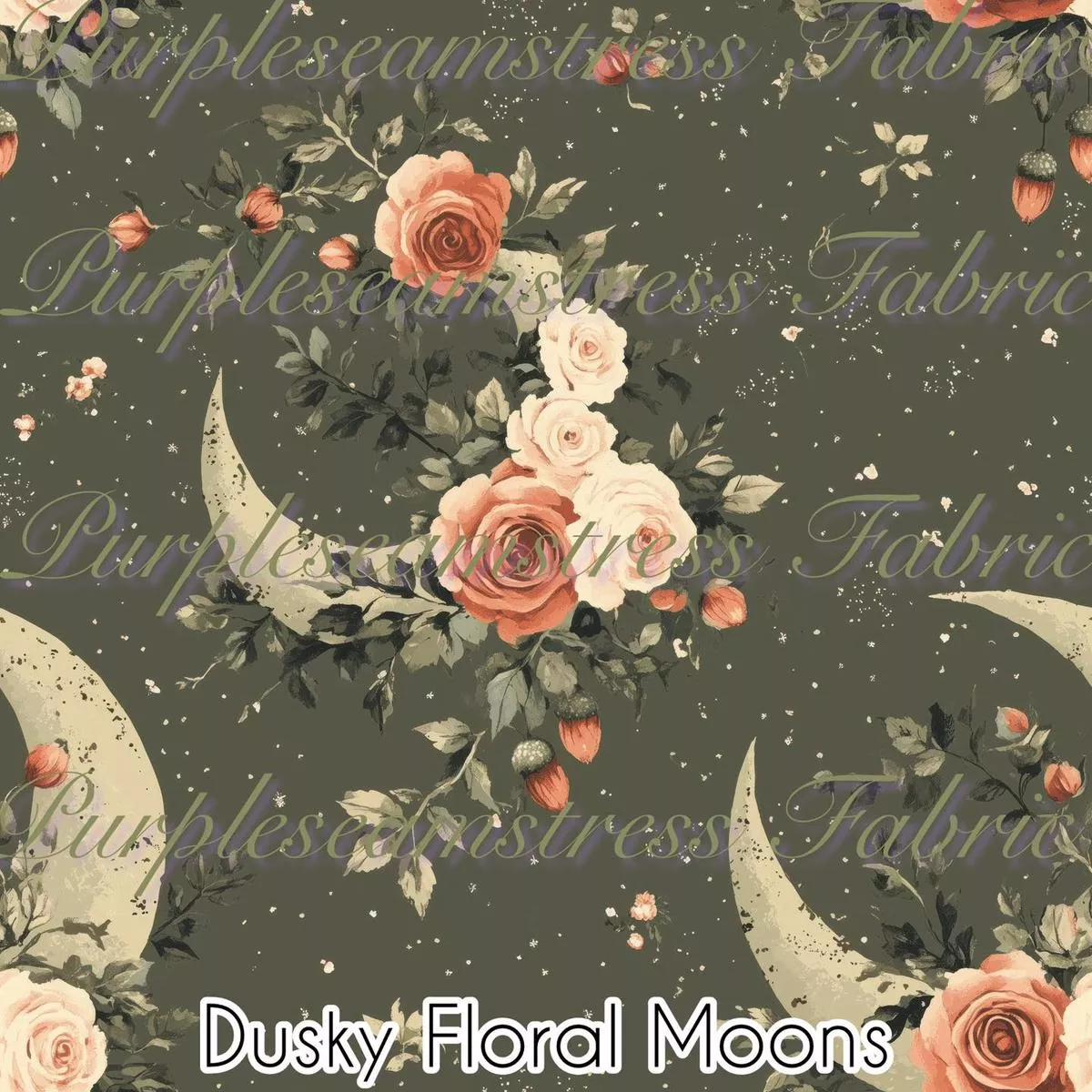 Dusky Floral MoonsFabric