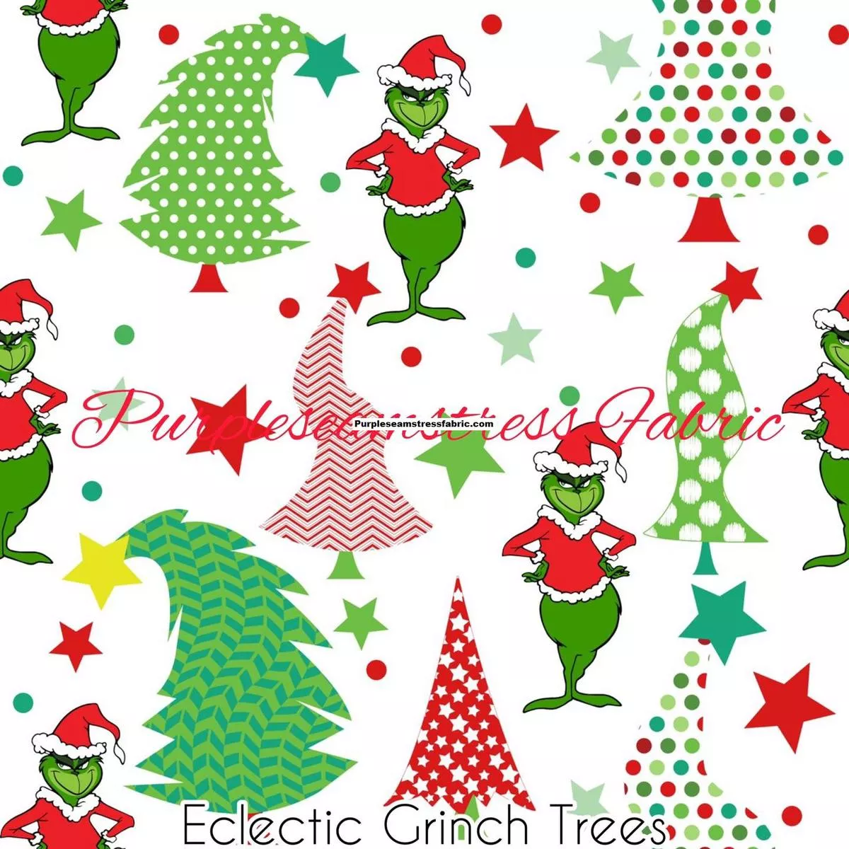 Eclectic Grinch TreesFabric
