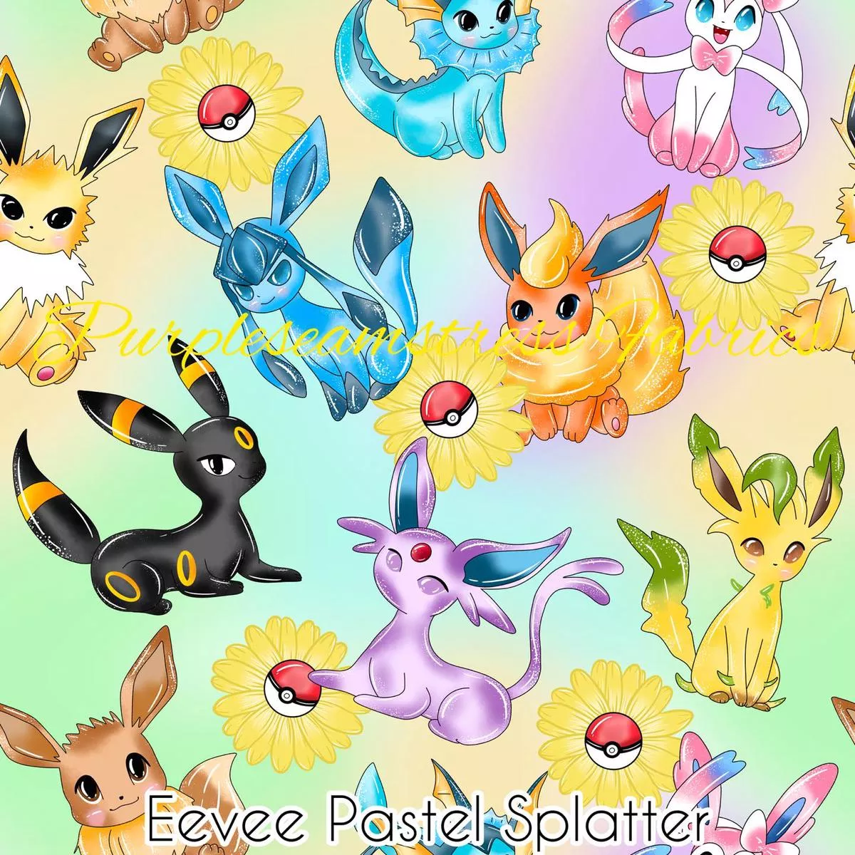 Eevee Pastel SplatterFabric