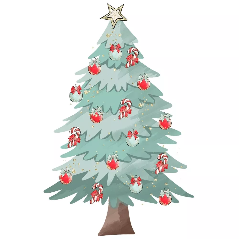 Elegant Nutcracker Decorated Tree Fabric Panel