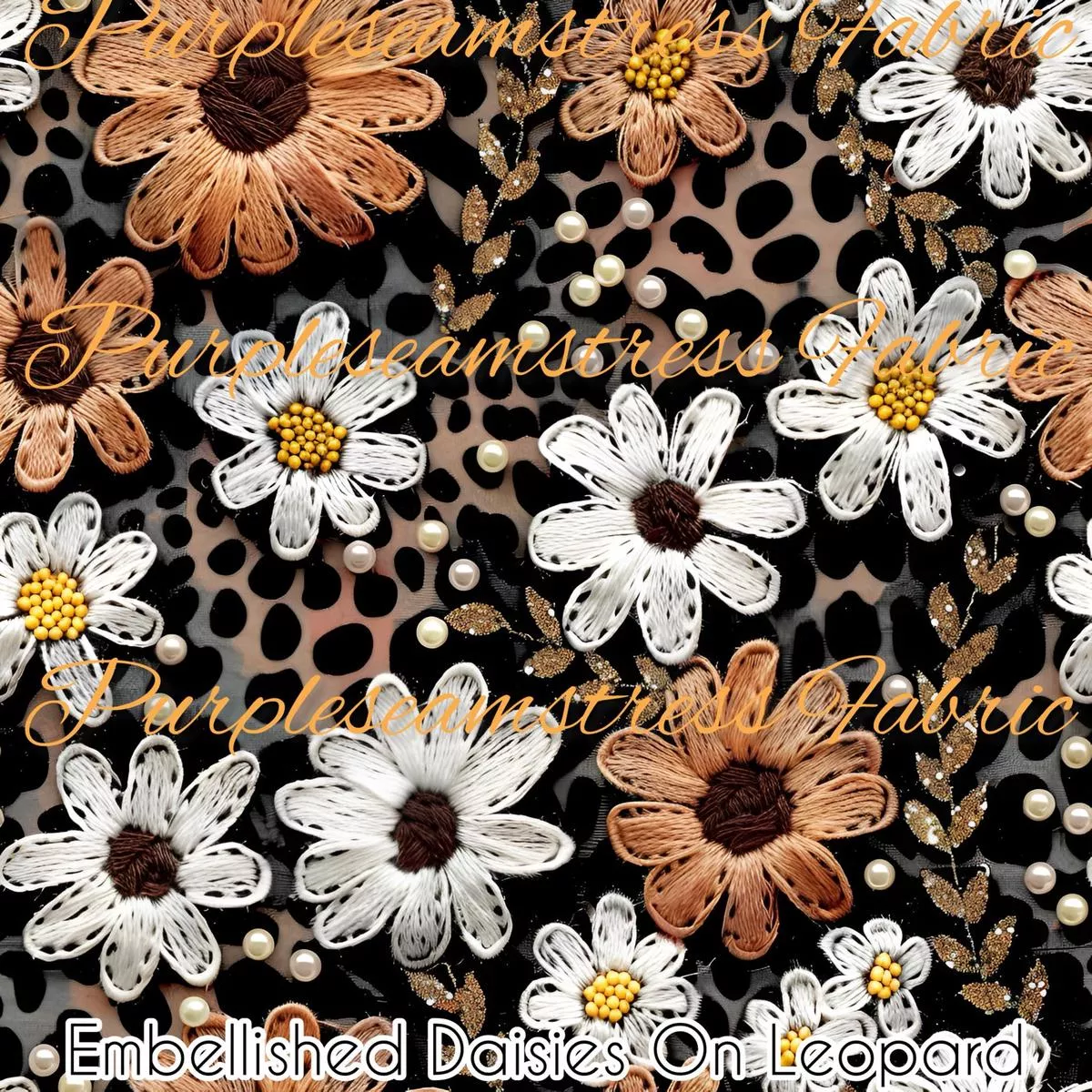 Embellished Daisies on LeopardF…