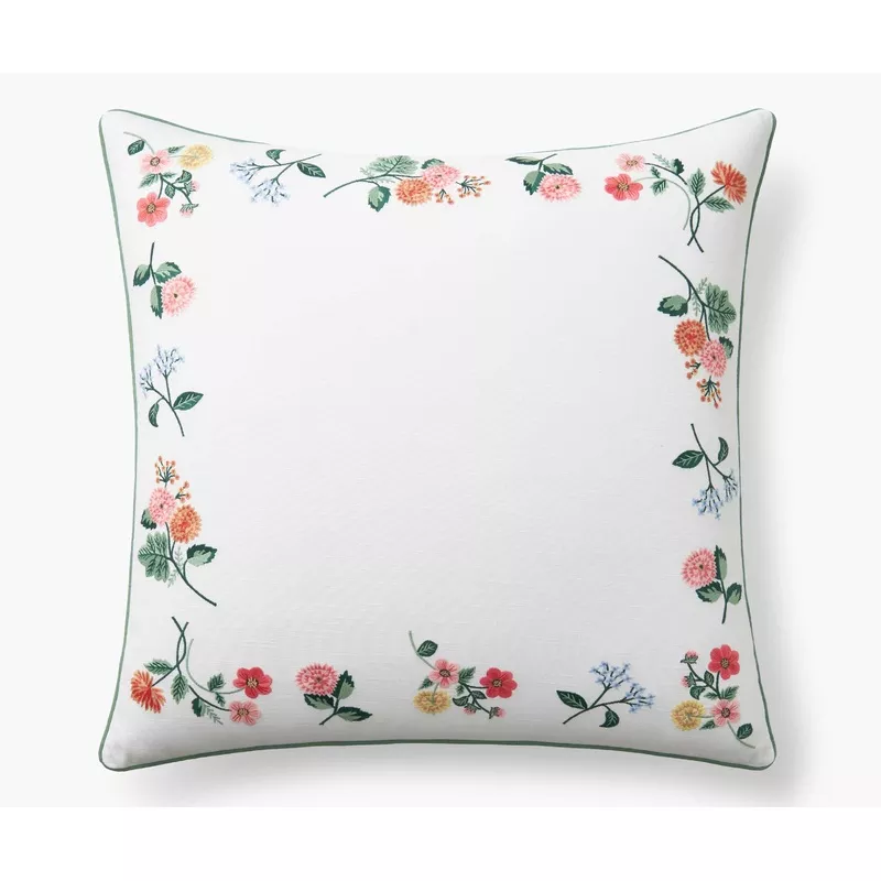 Embroidered Pillow Cover – Dahlia
