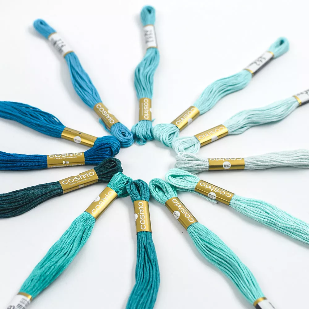 Embroidery Thread Pack – Blue Lagoon