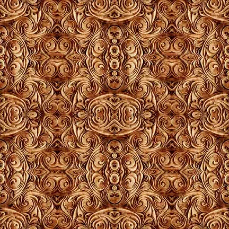 Endless Blue – Scroll Medallion Brown