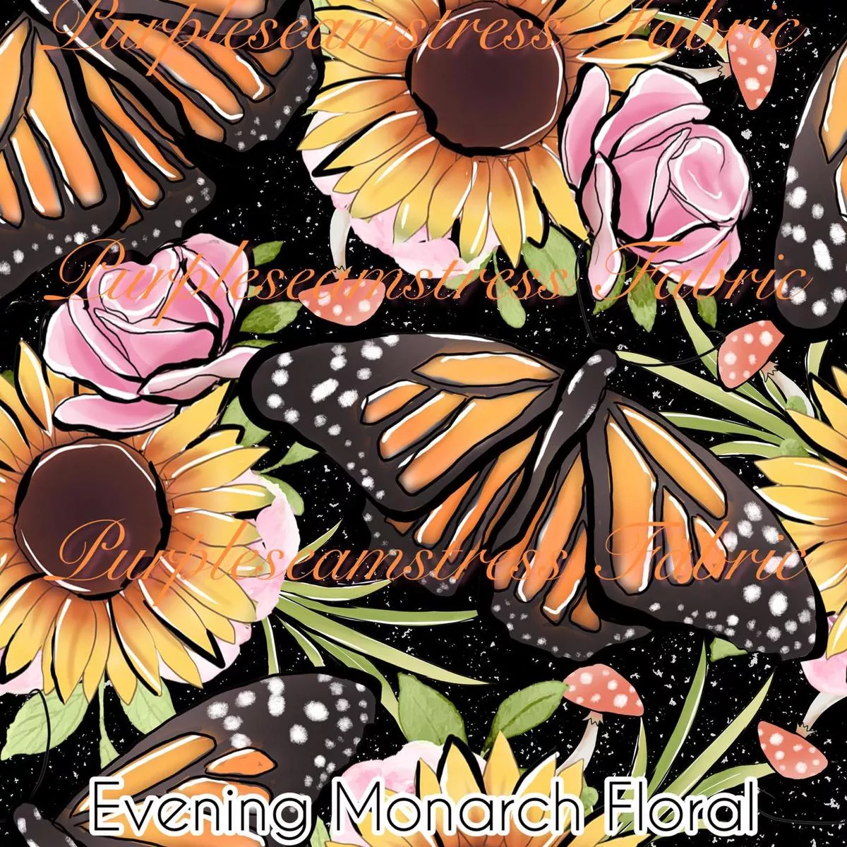Evening Monarch FloralFabric